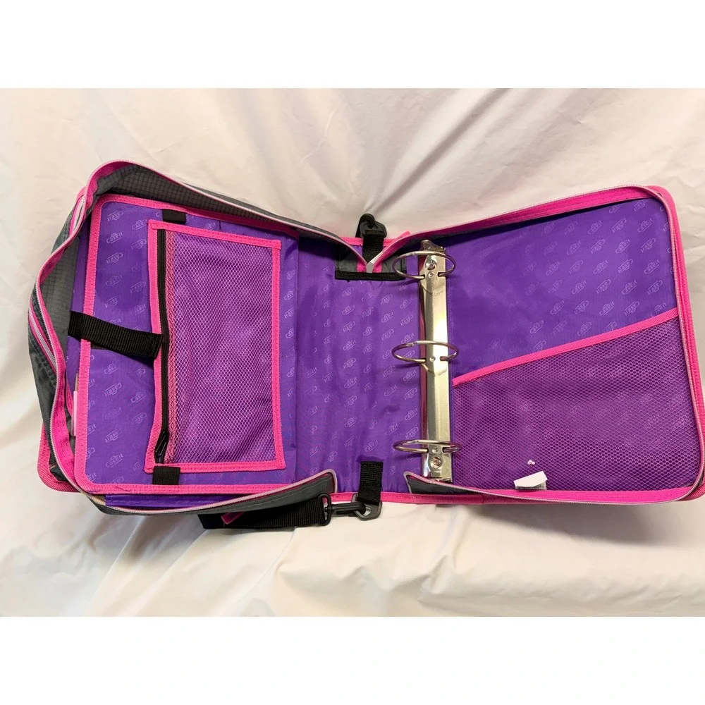 Case-it Mighty Zip Tab 3 Inch Zipper Binder Galaxy Nebula Pink Purple Y2K